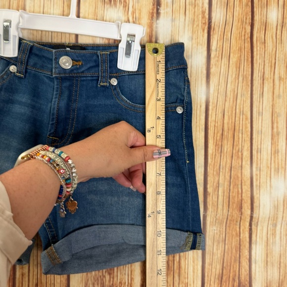 7 For All Mankind Women’s Denim Rolled Cuff Navy Jean Shorts Size 14 - Picture 3 of 7